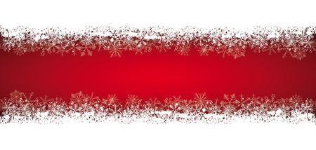 Red christmas card with snowflakes on the snow. Eps 10 vector file.のイラスト素材