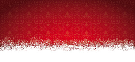 Red christmas card with snowflakes on the snow. Eps 10 vector file.のイラスト素材