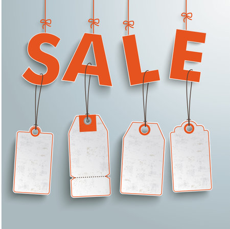 Text Sale with price stickers on the gray background. Eps 10 vector file.のイラスト素材