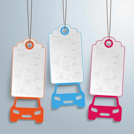 Price stickers with car symbols. Eps 10 vector file.のイラスト素材