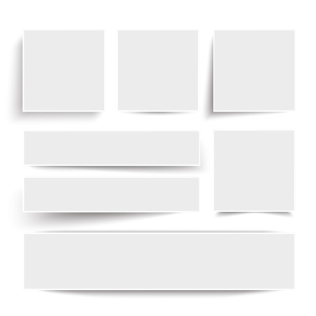 White frame banners with shadows on the white background. Eps 10 vector file.のイラスト素材