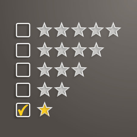 Rating stars with frames on the dark background. Eps 10 vector file.