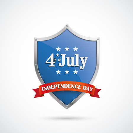 Independence day protection shield on the white background. のイラスト素材