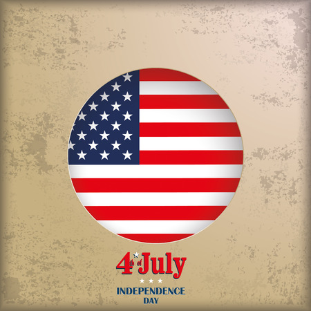 Vintage independence day background design with brown colors and US-Flag. Eps 10 vector file.のイラスト素材