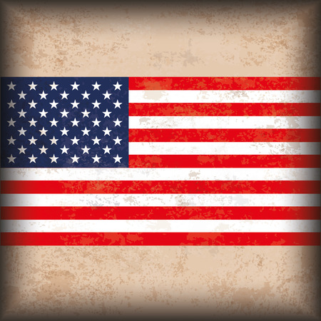 Vintage independence day background design with brown colors and US-Flag. Eps 10 vector file.のイラスト素材