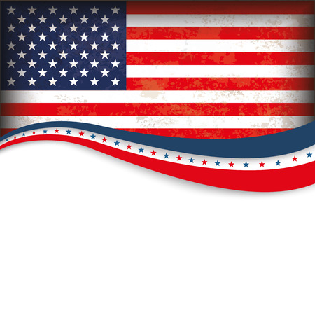 Vintage independence day background design with US-Flagのイラスト素材