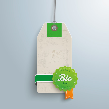 Price sticker with bio label.のイラスト素材