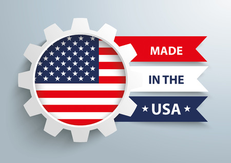 White gear with US-Flagのイラスト素材
