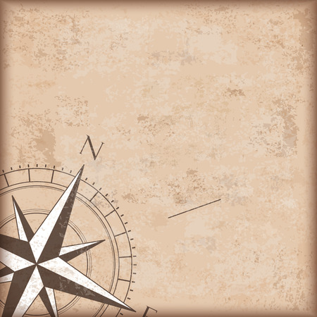 Brown compass on the vintage backgroundのイラスト素材