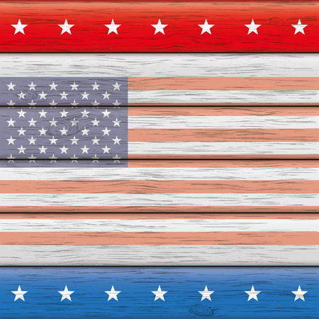 US-Flag on the wooden background.のイラスト素材