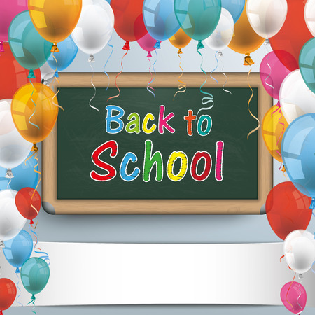 Balloons with blackboard and text のイラスト素材