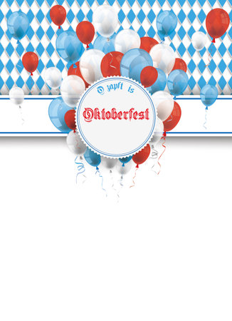 Oktoberfest design on the white background. German text "OÂ´zapft is" and "Oktoberfest", translate "on tap" and "Oktoberfest". Eps 10 vector file.のイラスト素材