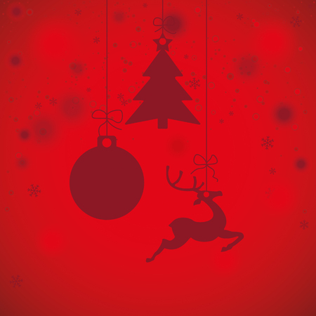 Christmas baubles with snowflakes on the red background. Eps 10 vector file.のイラスト素材