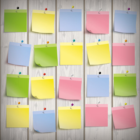 Wooden board with colored sticks. Eps 10 vector file.のイラスト素材