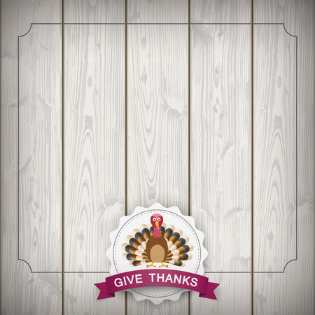 Vintage background with emblem, turkey and text Give Thanks. Eps 10 vector file.のイラスト素材