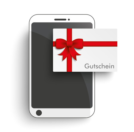 German text \"Gutschein\", translate \"Coupon\". のイラスト素材