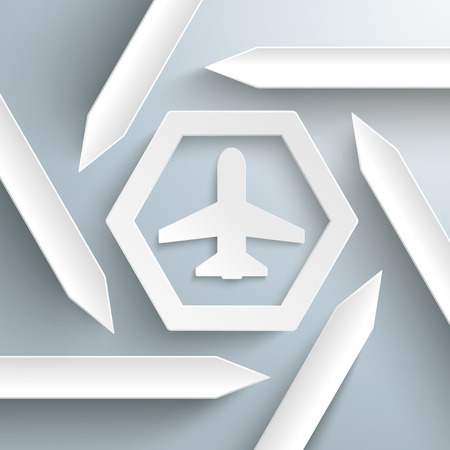 Infographic with white arrows and plane on the gray background. Eps 10 vector file.のイラスト素材