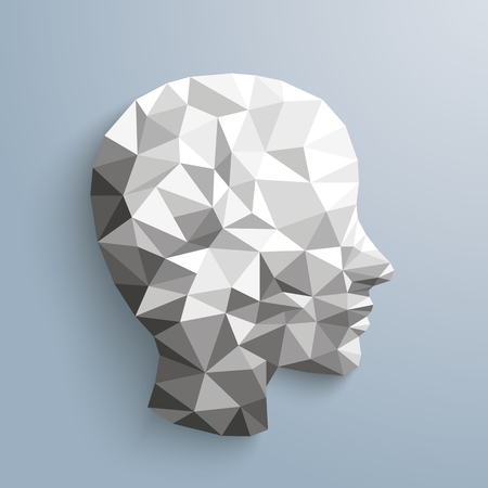 Low poly human head with shadows. Eps 10 vector file.のイラスト素材