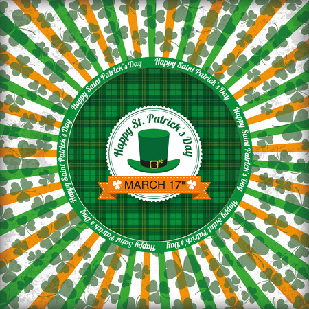 Tartan background with hole, stripes, shamrocks and hole. Eps 10 vector file.のイラスト素材