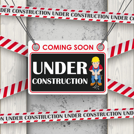 Construction site cover with wooden laths and concrete.Eps 10 vector file.のイラスト素材