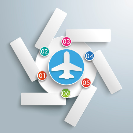 Infographic with plane and circles the gray background. Eps 10 vector file.のイラスト素材