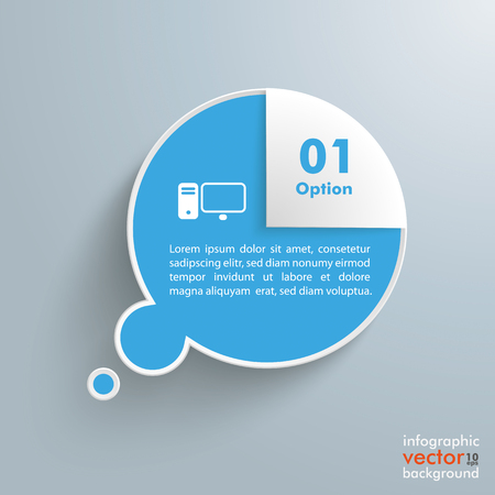 Thought bubble with corner on the gray background. Eps 10 vector file.のイラスト素材