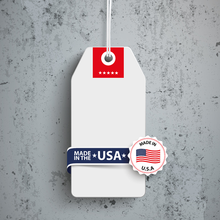 Price sticker with label and text Made in USA. Eps 10 vector file.のイラスト素材