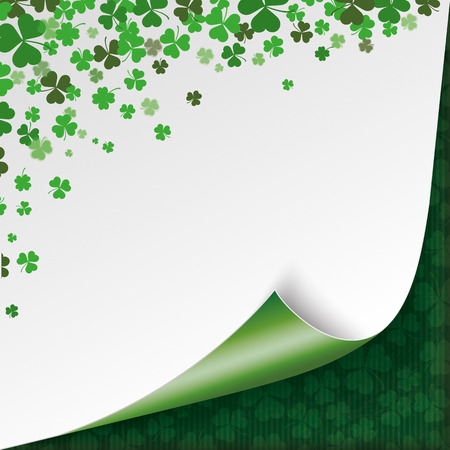 Vintage cover with shamock scrolled corner for St. Patrick's Day. Eps 10 vector file.のイラスト素材
