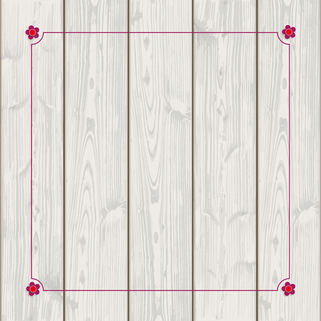 Vintage frame with flowers on the wooden background.のイラスト素材