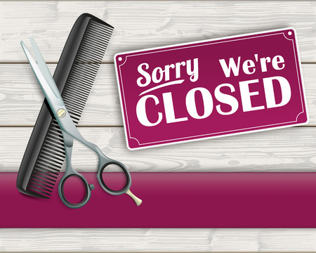 Sign with the text "Sorry We're Closed".のイラスト素材