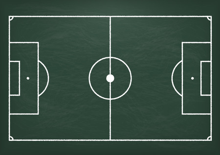 Football ground on the green blackboard. 10 vector file.のイラスト素材