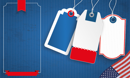 Vintage header with price stickers for Independence Day sale. 10 vector file.のイラスト素材