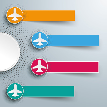 Infographic design with jets and banners on the gray background. 10 vector file.のイラスト素材