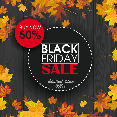 Black wood laths with foliage for black friday. vector file.のイラスト素材