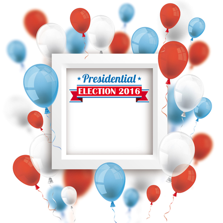 Frame with balloons for election 2016 on the white. vector file.のイラスト素材