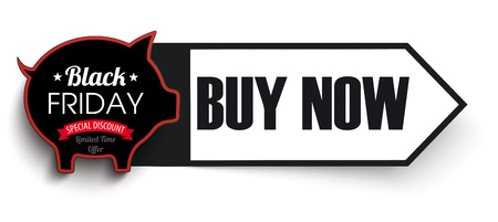 Piggy bank with arrow for black friday saleのイラスト素材