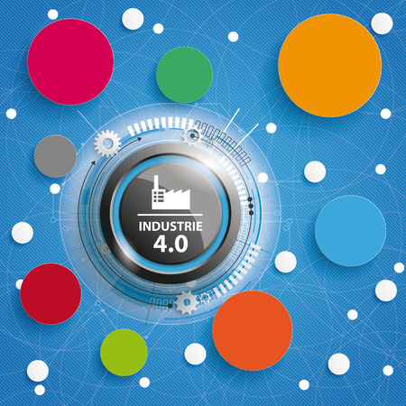 German text Industrie 4.0, translate Industry 4.0. Eps 10 vector file.のイラスト素材