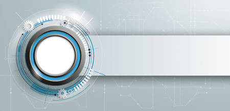 Button with banner on the gray background. Eps 10 vector file.のイラスト素材