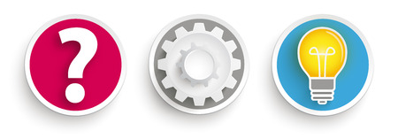 Idea concept buttons on the white background. Eps 10 vector file.のイラスト素材