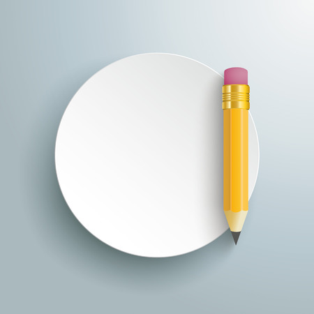 Paper circle with pencil on the gray background. Eps 10 vector file.のイラスト素材