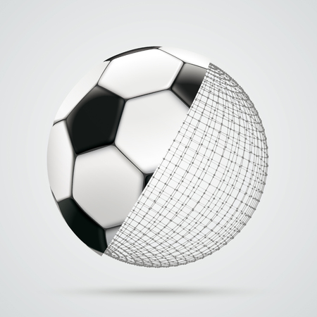 3d football with connected dots. Eps 10 vector file.のイラスト素材