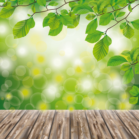 Wooden background in der nature. Eps 10 vector file.のイラスト素材
