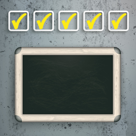 checklist with blackboard on the concrete background. Eps 10 vector file.のイラスト素材