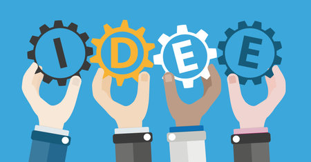 German text Idee, translate Idea. Eps 10 vector file.のイラスト素材