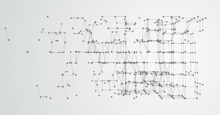 Abstract cube with connected dots. Eps 10 vector file.のイラスト素材