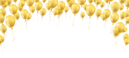 Golden balloons on the white background. Eps 10 vector file.のイラスト素材