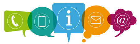 Colored contact bubbles on the white background. Eps 10 vector file.のイラスト素材