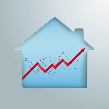 House hole with growth chart. Eps 10 vector file.のイラスト素材