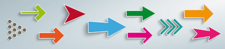 White arrows on the gray background. Eps 10 vector file.