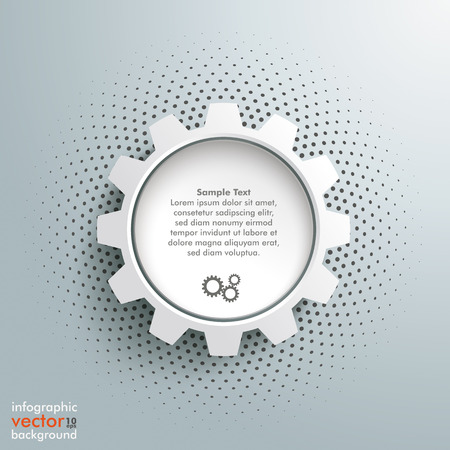 Infographic design with gear wheel on the gray background. Eps 10 vector file.のイラスト素材